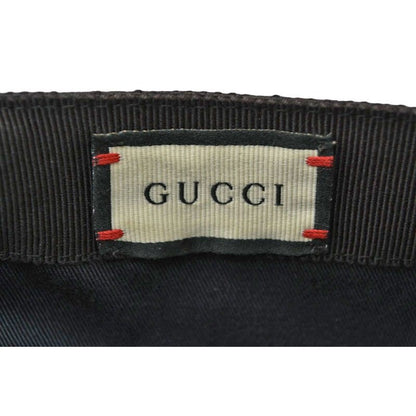 Gucci Baseball Cap Hat Gold Foil Embossed GG Black 4 Hg53 1060 Size — view 8