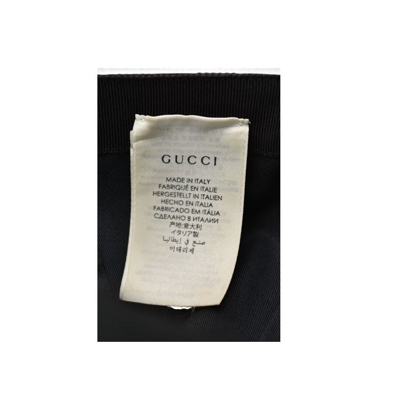 Gucci Baseball Cap Hat Gold Foil Embossed GG Black 4 Hg53 1060 Size — view 9