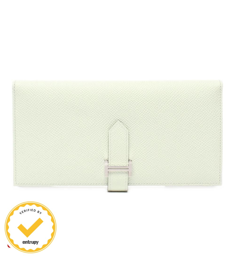 Hermes Wallet Silver Vert Veau Epsom Bearn