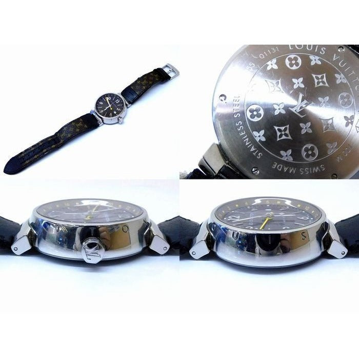 Louis Vuitton Tambour Gmt Watch Stainless Steel Brown Dial — view 2
