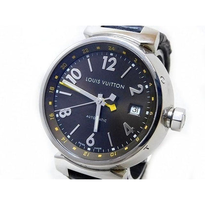 Louis Vuitton Tambour Gmt Watch Stainless Steel Brown Dial