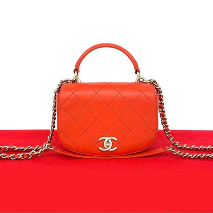 Chanel Quilted Calf Leather 2-Way Shoulder Bag