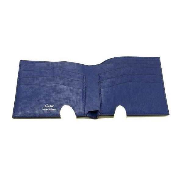 Cartier Diamond Leather Bifold Wallet Card Holder Navy Ax3846 — view 3