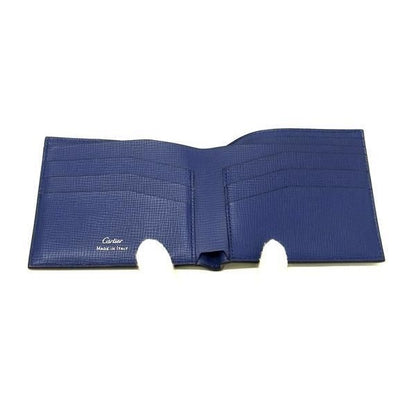 Cartier Diamond Leather Bifold Wallet Card Holder Navy Ax3846 — view 3