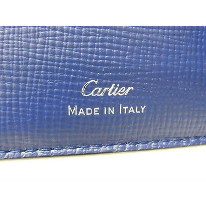Cartier Diamond Leather Bifold Wallet Card Holder Navy Ax3846 — view 5