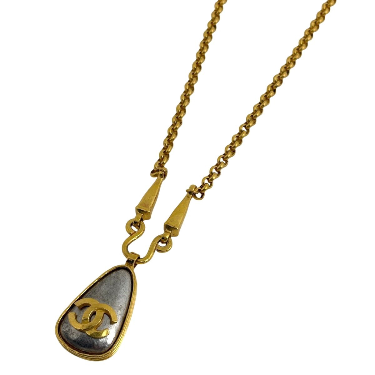 Chanel CC Logo Chain Necklace Mark Long Gold Plated