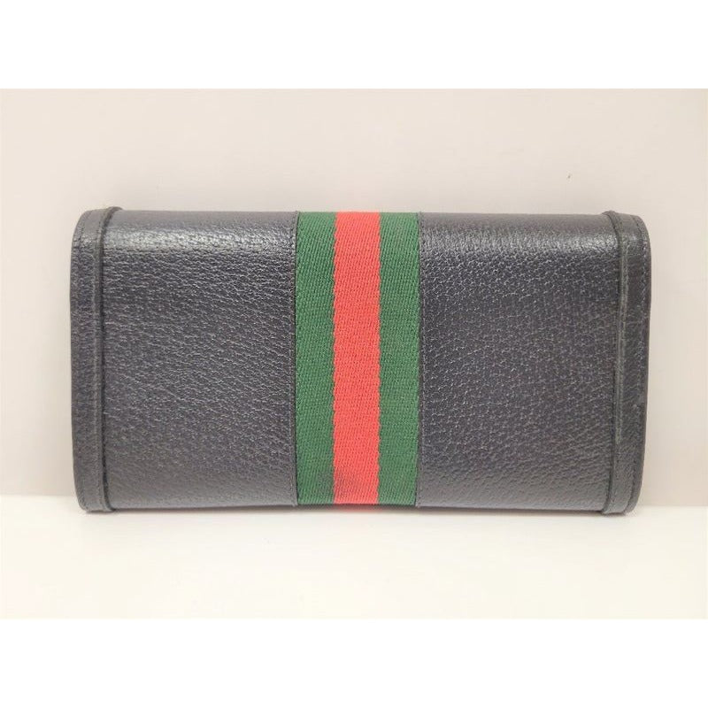 Gucci Bifold Long Wallet off Dear Web Stripe Black Leather Accessories — view 3