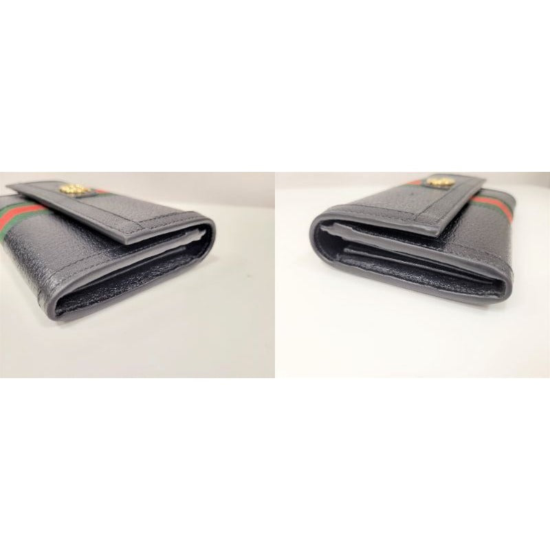 Gucci Bifold Long Wallet off Dear Web Stripe Black Leather Accessories — view 4