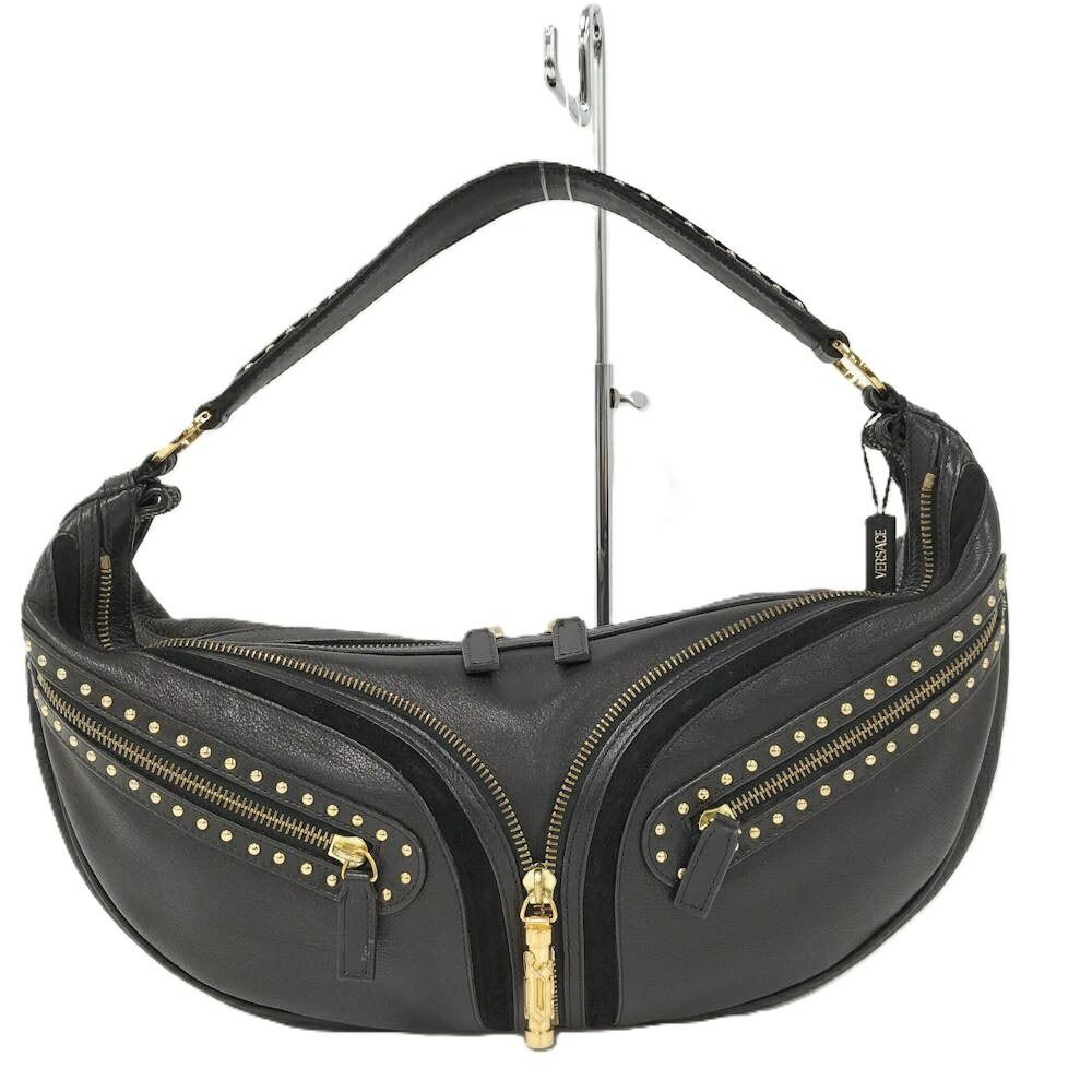 Versace Shoulder Bag Leather Black