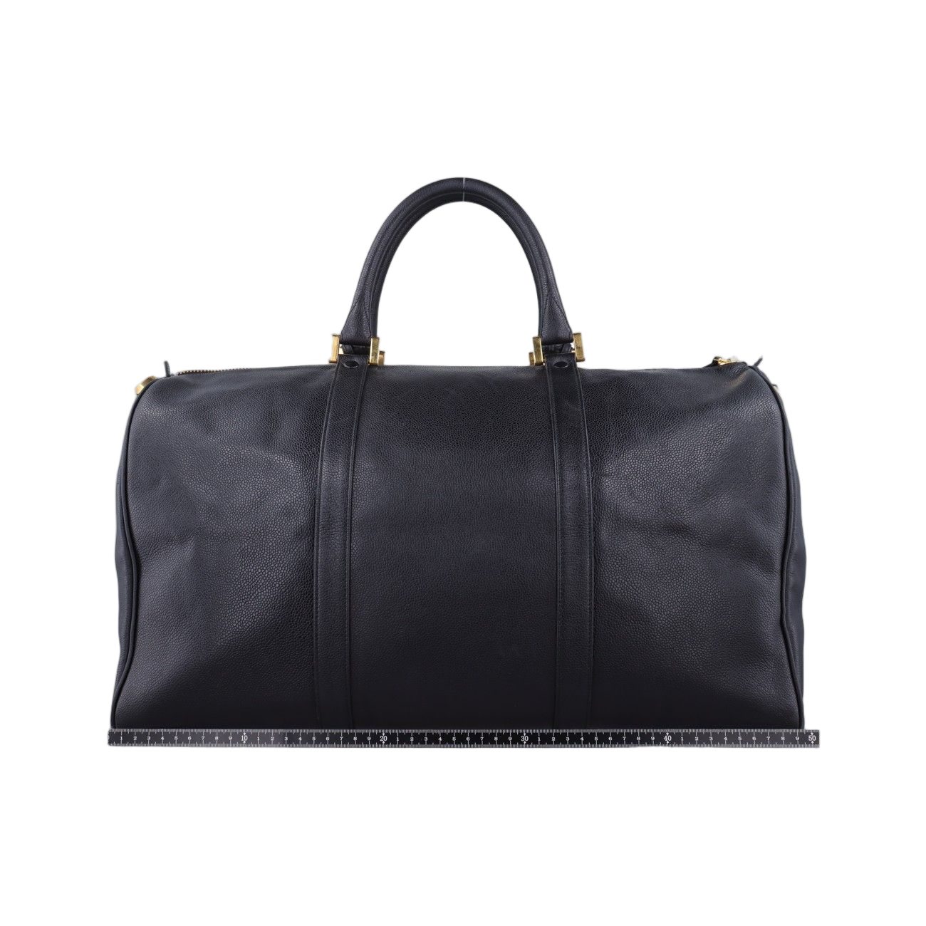 Chanel Big CC Logo Boston Black Caviar Leather Handbag — view 2