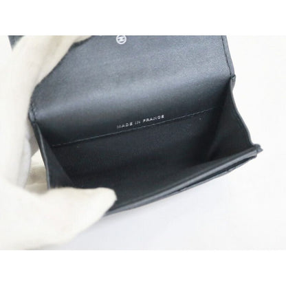 Chanel Quilted Coin Case Lambskin So Black Silver — view 5