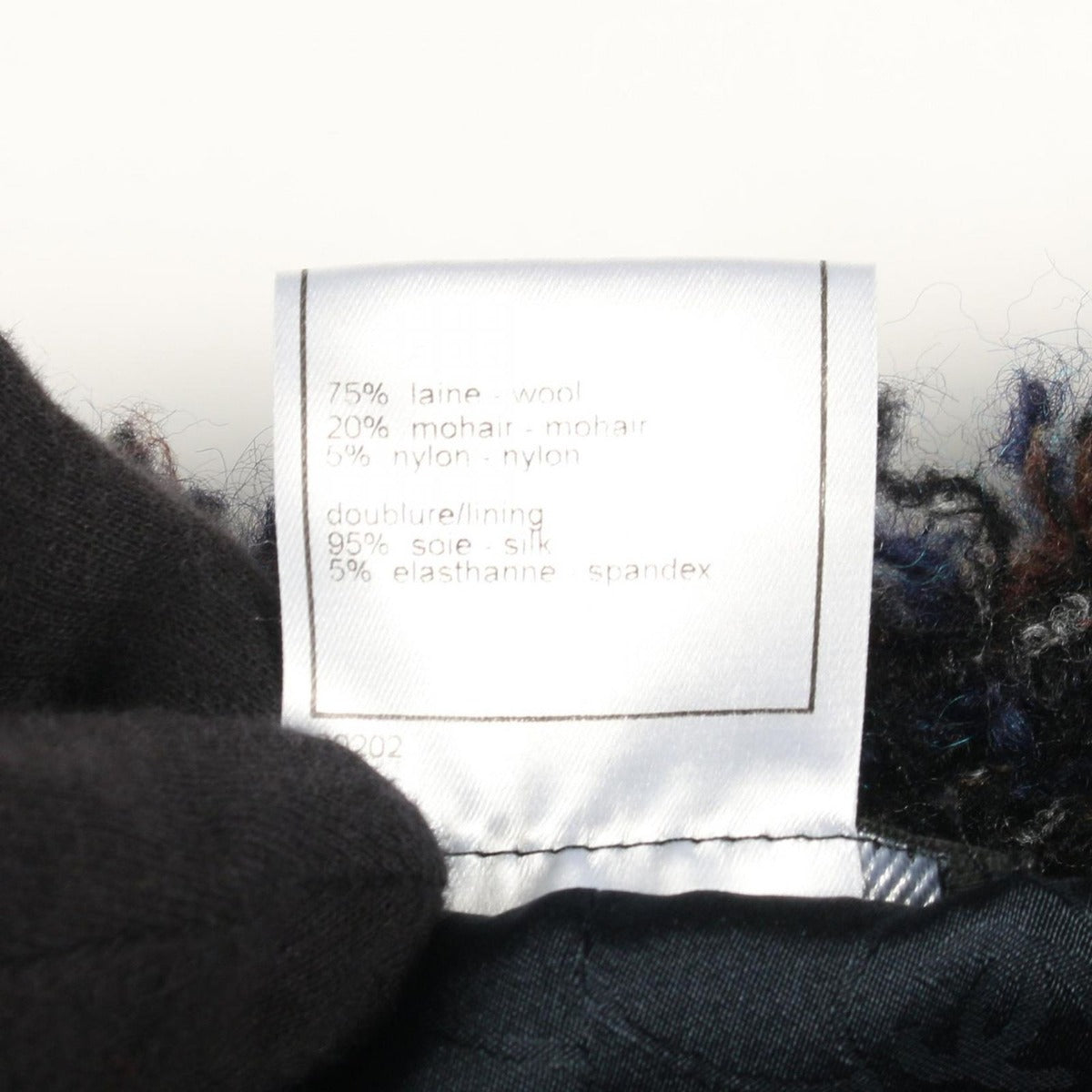 Chanel Collarless Jacket Tweed Navy Wool — view 5