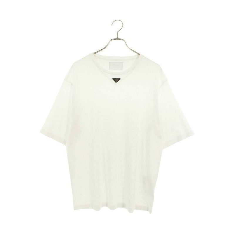 Prada Ujn 861 Triangle Plate Cotton T-Shirt