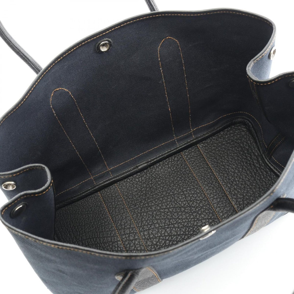 Hermes Tote Garden Party PM Denim Fonce Black Canvas Navy — view 3