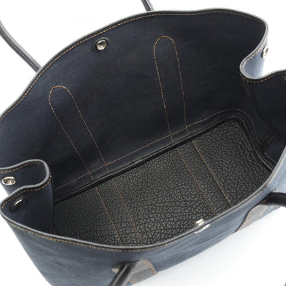 Hermes Tote Garden Party PM Denim Fonce Black Canvas Navy — view 3