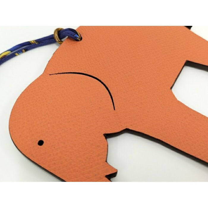 Hermes Charm Petite Ash Elephant Leather Orange Khaki — view 4