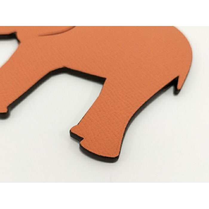 Hermes Charm Petite Ash Elephant Leather Orange Khaki — view 5