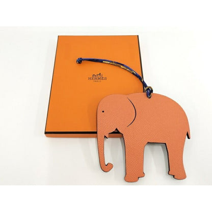 Hermes Charm Petite Ash Elephant Leather Orange Khaki — view 9
