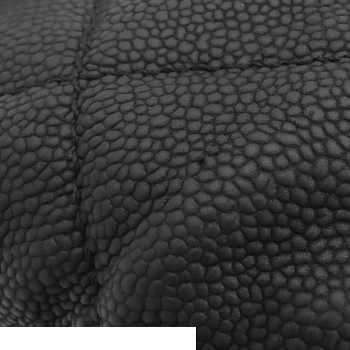 Chanel Chain Tote Quilted 2-Way Handbag Black Gold Grain Calf Leather — view 6