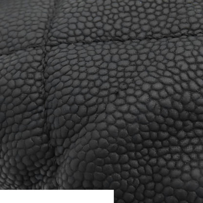 Chanel Chain Tote Quilted 2-Way Handbag Black Gold Grain Calf Leather — view 6