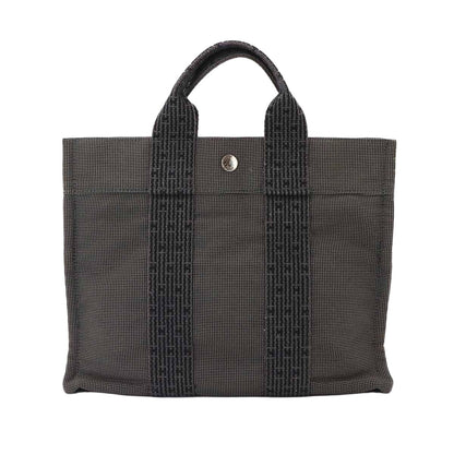 Hermes Herline Tote Bag PM Canvas Gray Silver
