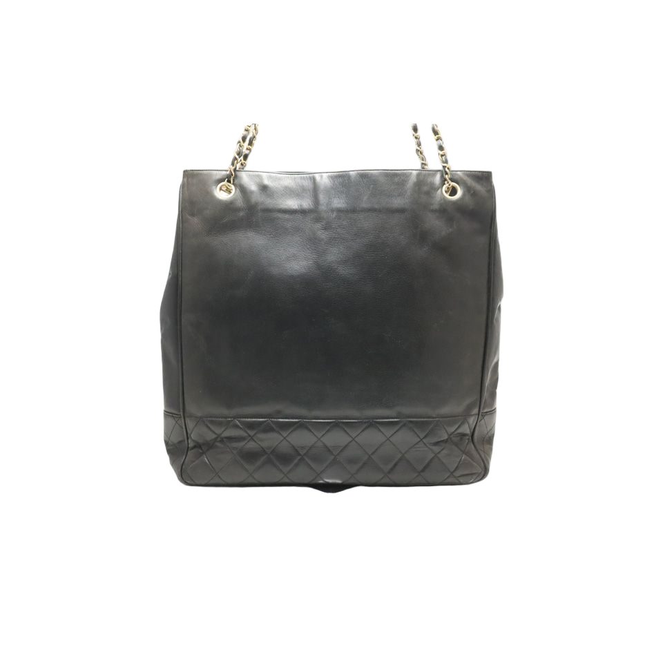 Chanel 0 Quilted GD Leather Chain Tote