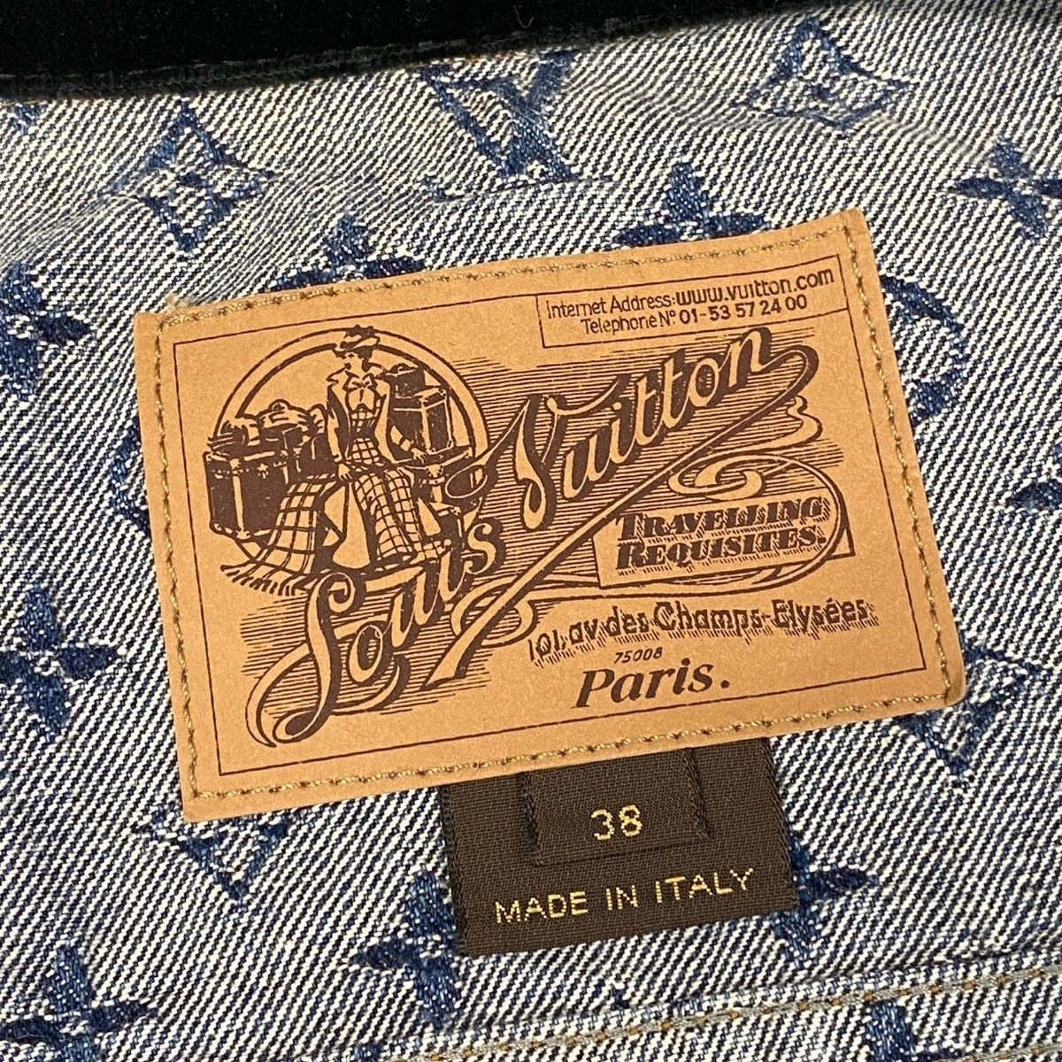 Louis Vuitton Id7 Vintage Monogram Jacquard Double Denim Jacket 38 Indigo — view 10