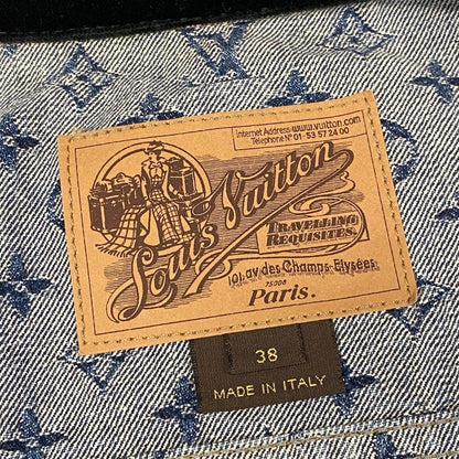 Louis Vuitton Id7 Vintage Monogram Jacquard Double Denim Jacket 38 Indigo — view 10