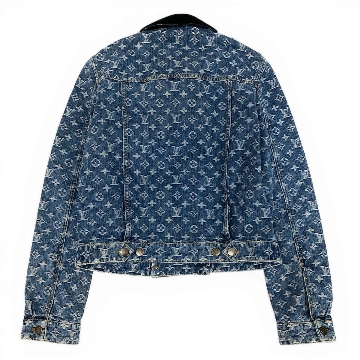 Louis Vuitton Id7 Vintage Monogram Jacquard Double Denim Jacket 38 Indigo — view 3