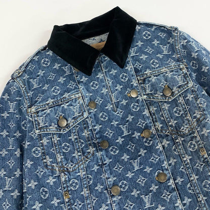 Louis Vuitton Id7 Vintage Monogram Jacquard Double Denim Jacket 38 Indigo — view 5