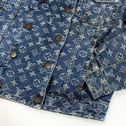 Louis Vuitton Id7 Vintage Monogram Jacquard Double Denim Jacket 38 Indigo — view 6