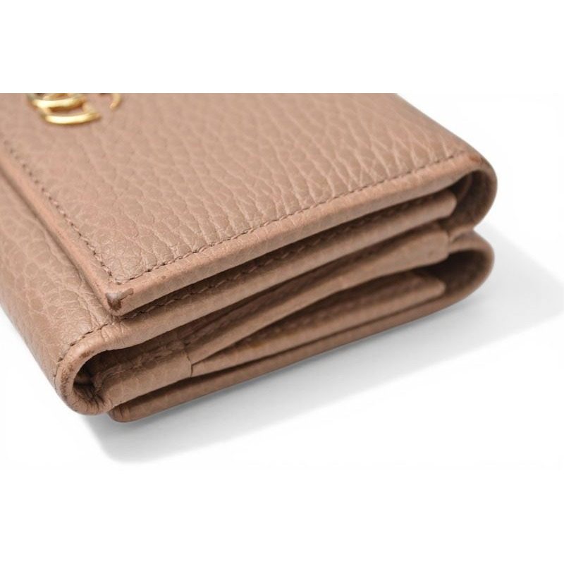 Gucci Mini Wallet Trifold Fold Petite Marmont Pink Beige — view 3