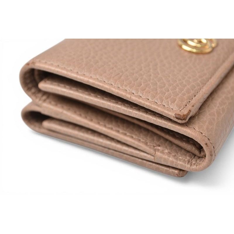 Gucci Mini Wallet Trifold Fold Petite Marmont Pink Beige — view 4