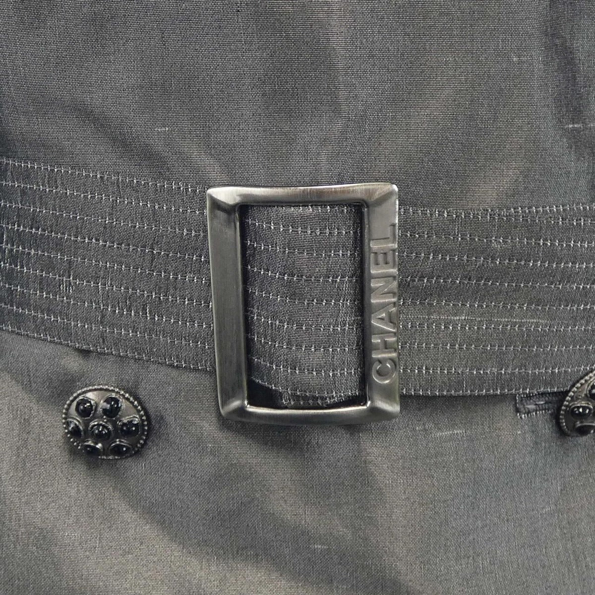 Chanel Coat Silk Gray — view 7