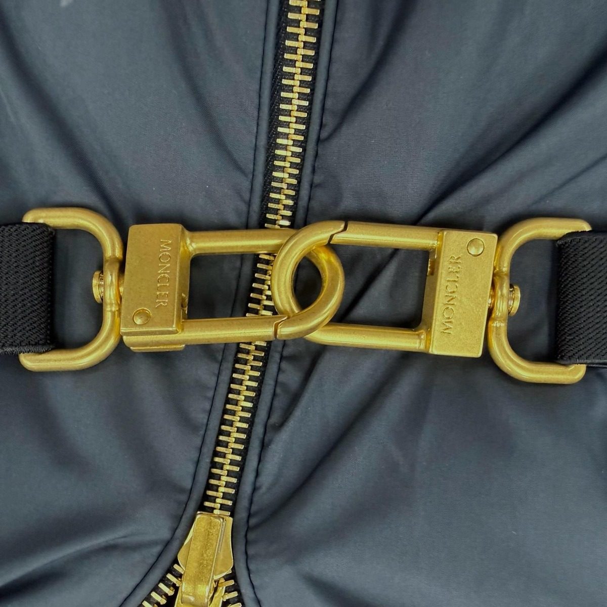 Moncler Evettes Reversible Logo Patch Boa Hooded Belt Down Jacket Coat Navy 0 — view 10