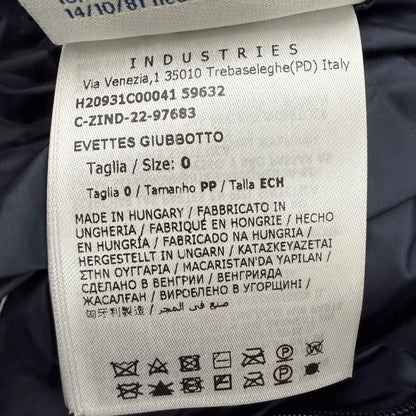 Moncler Evettes Reversible Logo Patch Boa Hooded Belt Down Jacket Coat Navy 0 — view 13