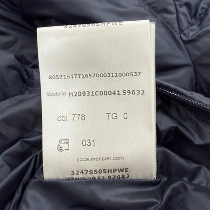 Moncler Evettes Reversible Logo Patch Boa Hooded Belt Down Jacket Coat Navy 0 — view 16