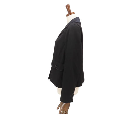 Chanel Jacket Black Wool Crown Button with Shoulder Pad 08A Top 40 — view 2