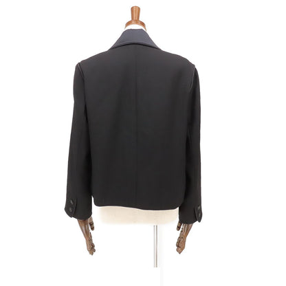 Chanel Jacket Black Wool Crown Button with Shoulder Pad 08A Top 40 — view 3