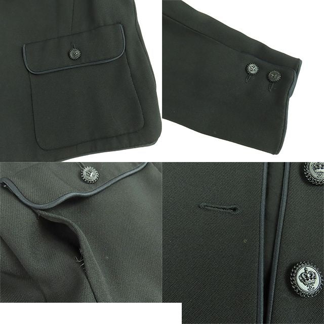 Chanel Jacket Black Wool Crown Button with Shoulder Pad 08A Top 40 — view 6