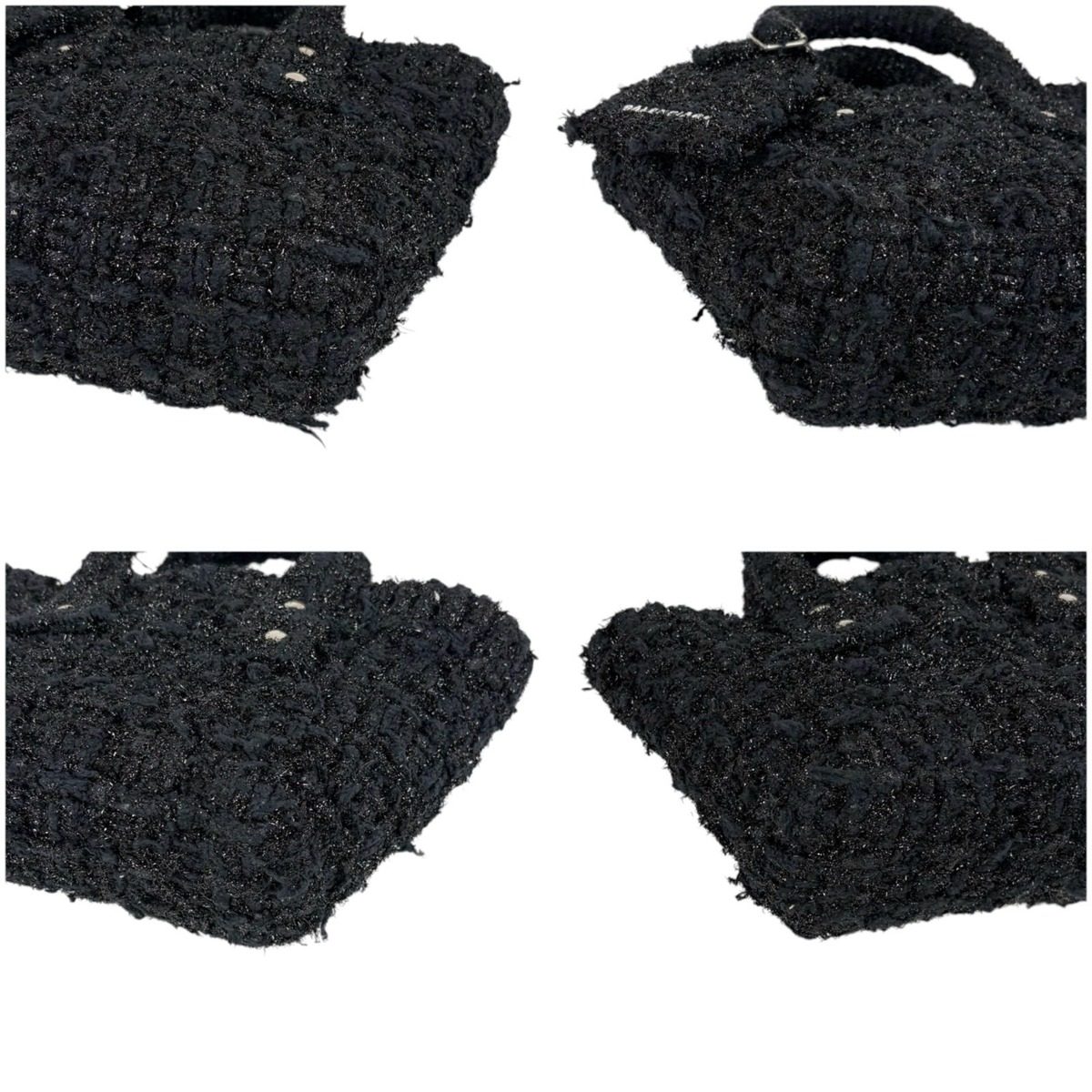 Balenciaga Bistro Xxs Basket Shoulder Bag Lame Black Tweed — view 7
