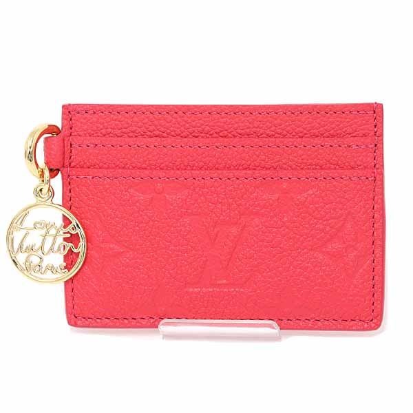 Louis Vuitton Card Case Holder LV Charm Cowhide Leather Strawberry-pink