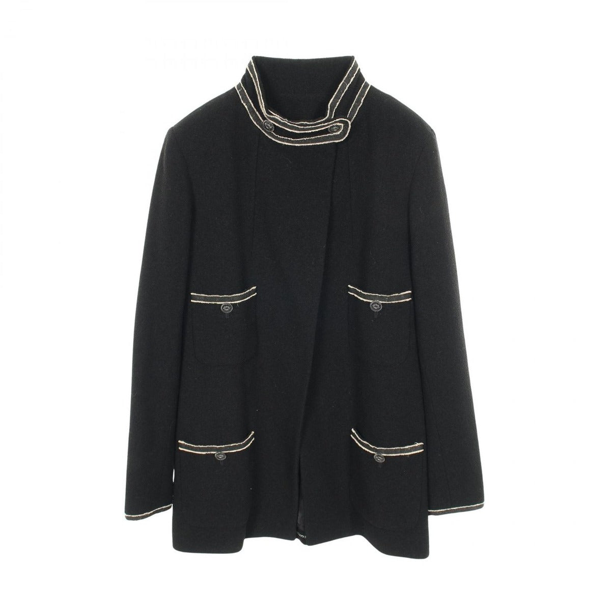 Chanel CC Logo Button Wool Jacket
