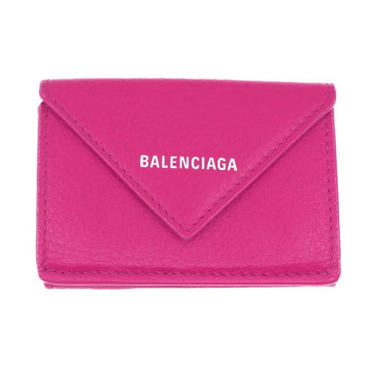 Balenciaga Paper Mini Wallet Coin Case Pink Silver Others