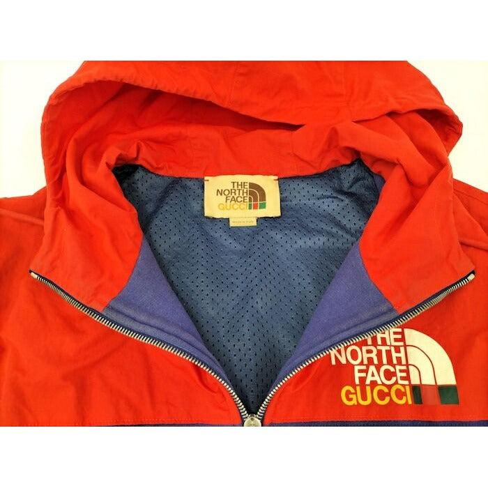 Gucci the North Face Zip-Up Hoodie Purple Red Cotton Nylon — view 3