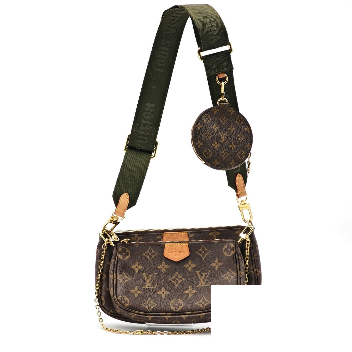 Louis Vuitton Multi Pochette Accessoires 2-Way Shoulder Bag Khaki Strap