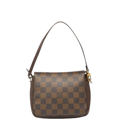 Louis Vuitton Damier Trousse Makeup Accessories Pouch Shoulder Bag Brown