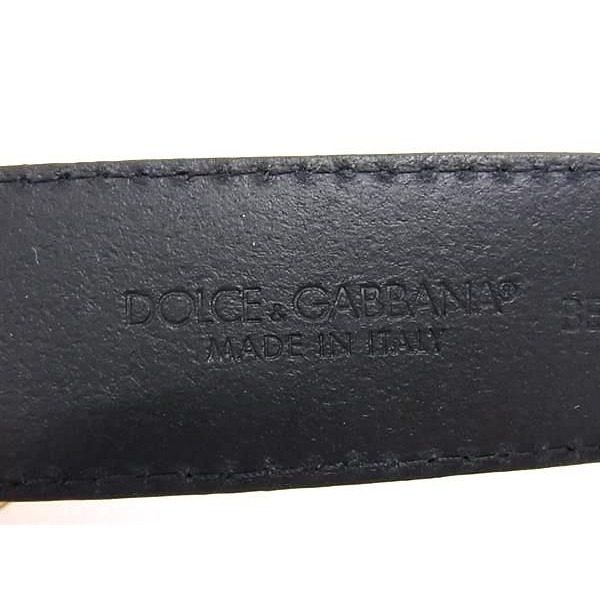 Dolce & Gabbana Leather Gold Belt 70 cm Black — view 6