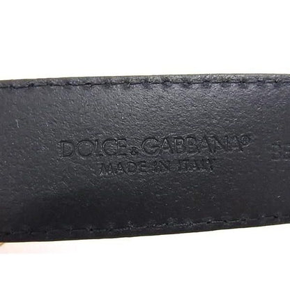 Dolce & Gabbana Leather Gold Belt 70 cm Black — view 6