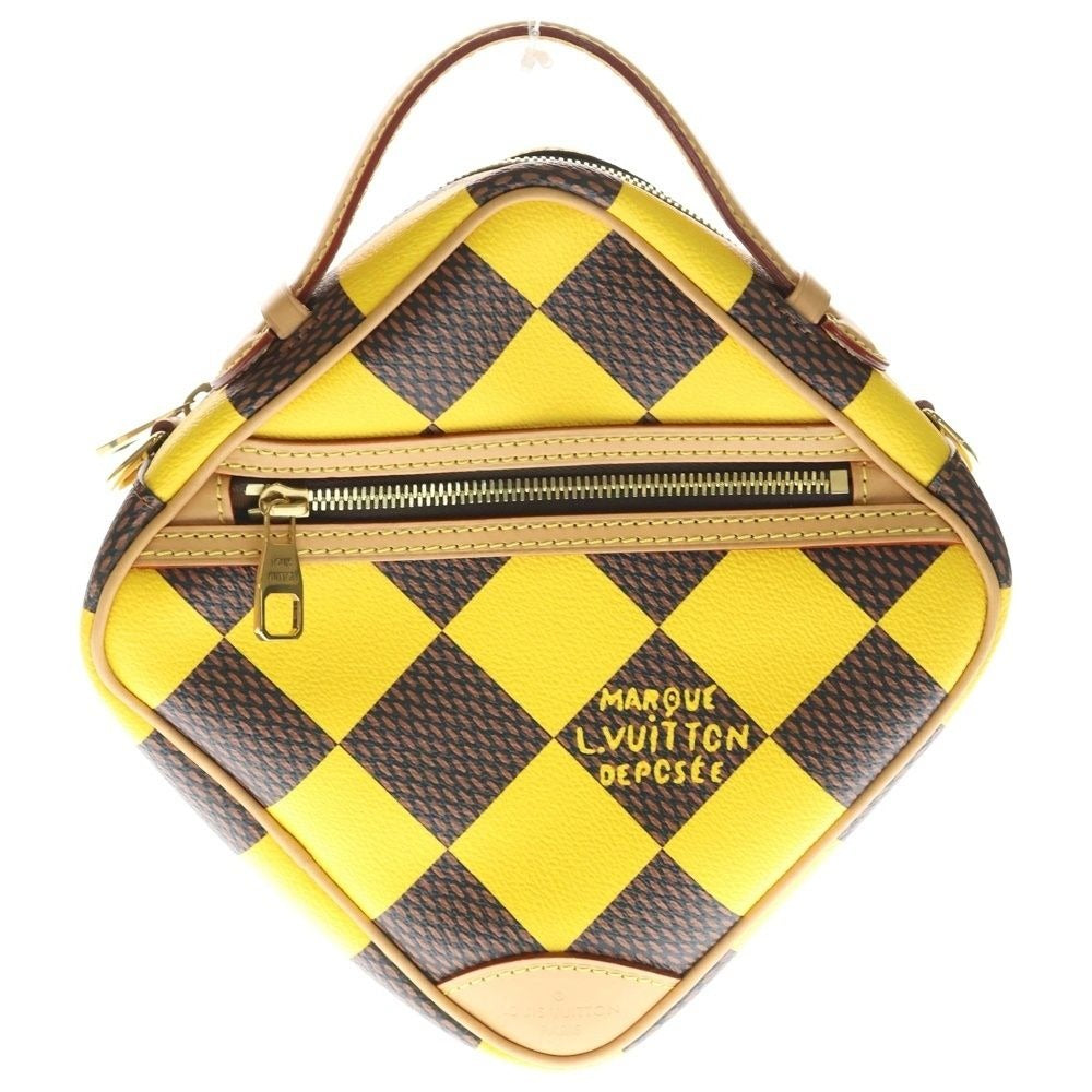 Louis Vuitton Damier Pop Chess Messenger 2-Way Shoulder Bag Brown Yellow